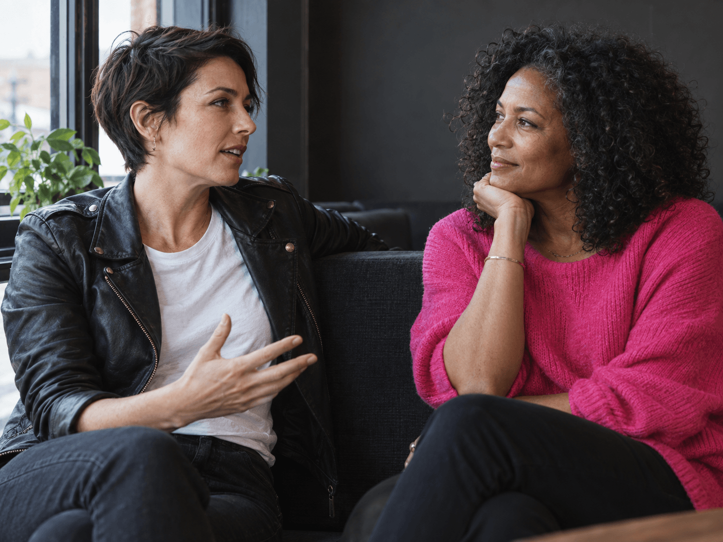 Women getting to know each other in conversation