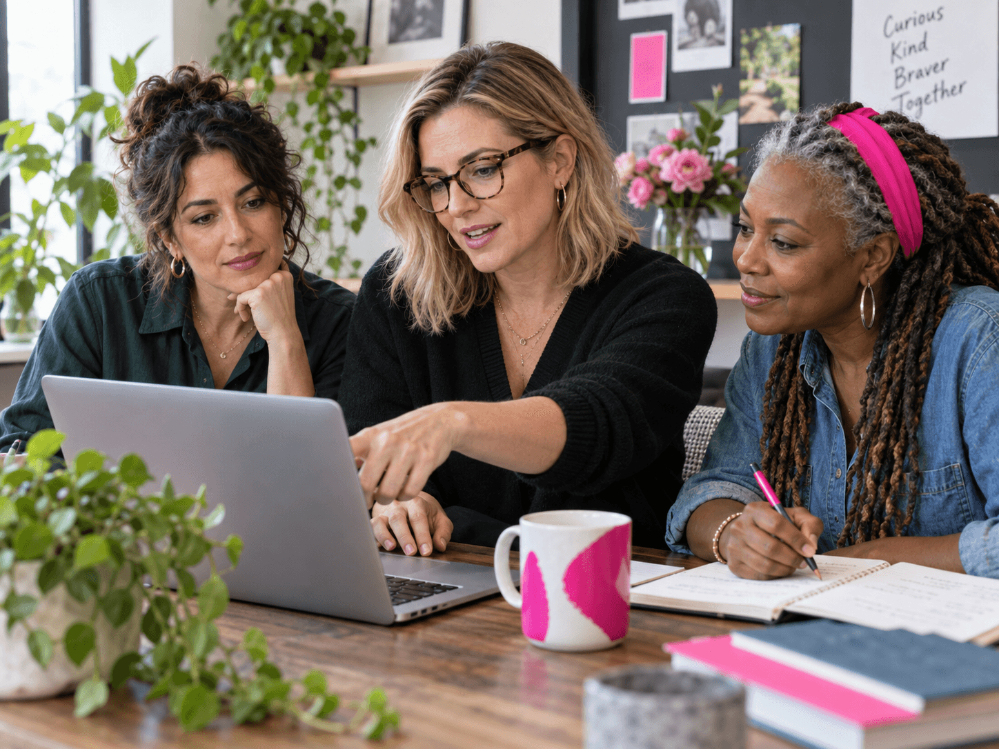 Women learning and sharing skills together
